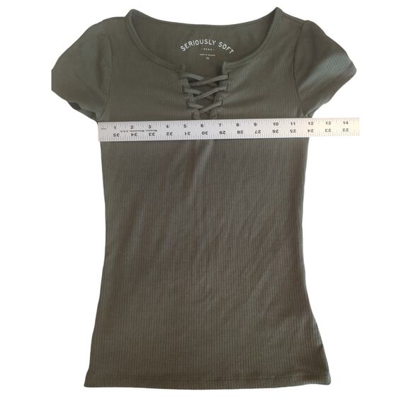 Aeropostale Seriously Soft Essential Tee Size XSmall-Army Green - Picture 6 of 7